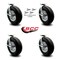 Service Caster 12 Inch Black Pneumatic Wheel Swivel Casters with Brake and Bolt Swivel Lock Set SCC-100S3506-PNB-SLB-BSL-4 - alternate 2